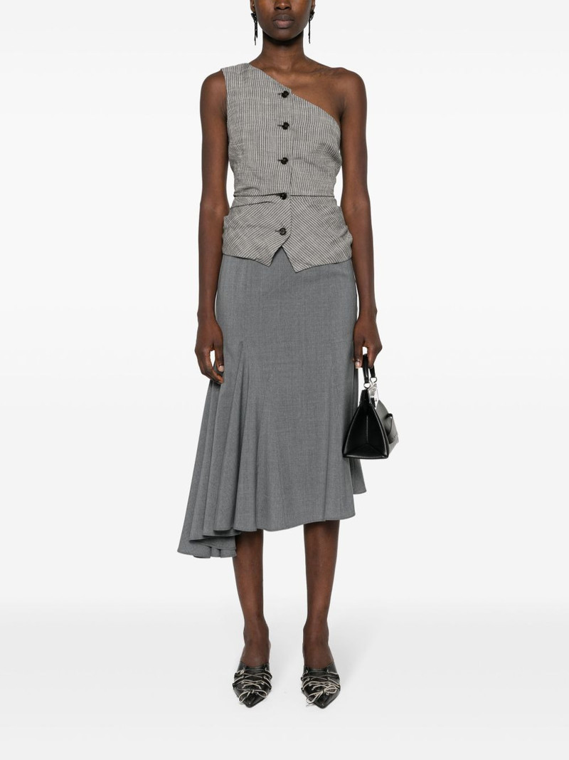 VIKTOR & ROLF godet-detail wool asymmetric skirt outlook