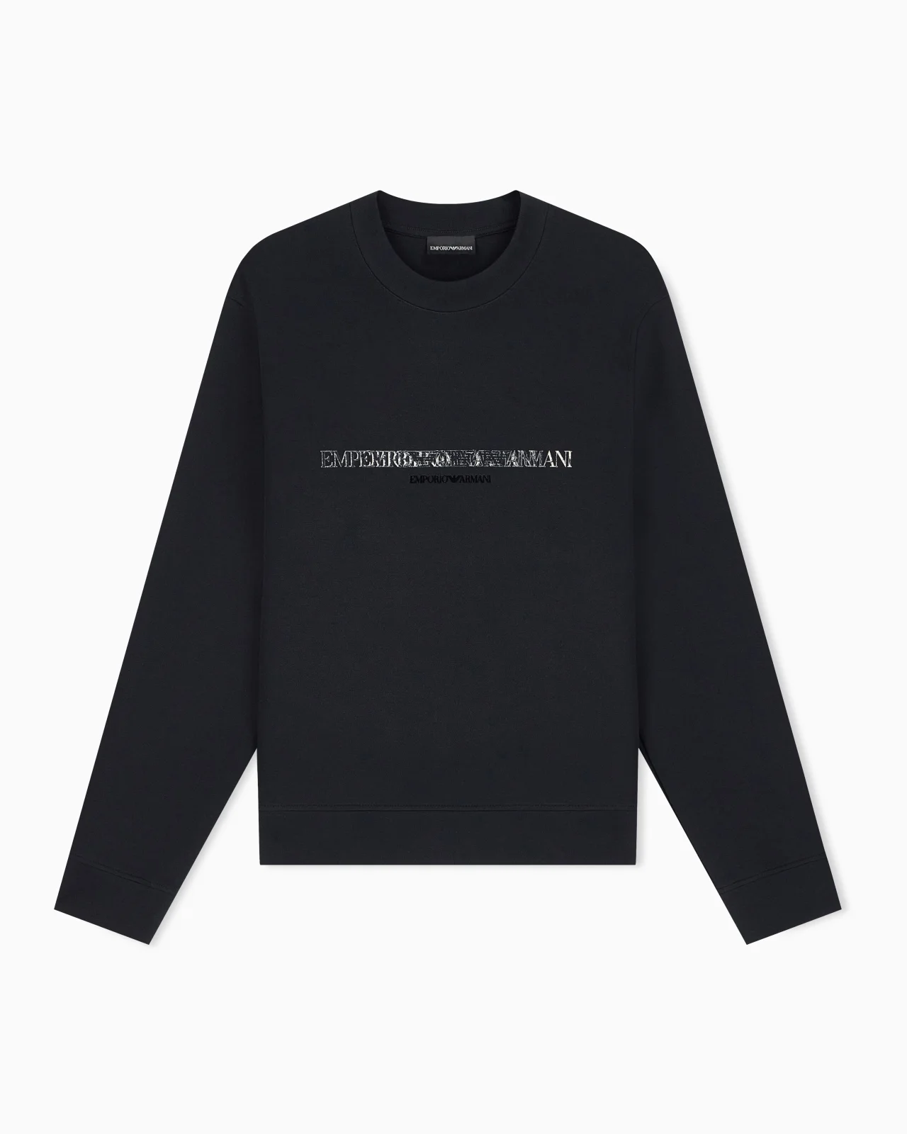 DOUBLE JERSEY SWEATSHIRT WITH CONTRASTING LOGO - 1