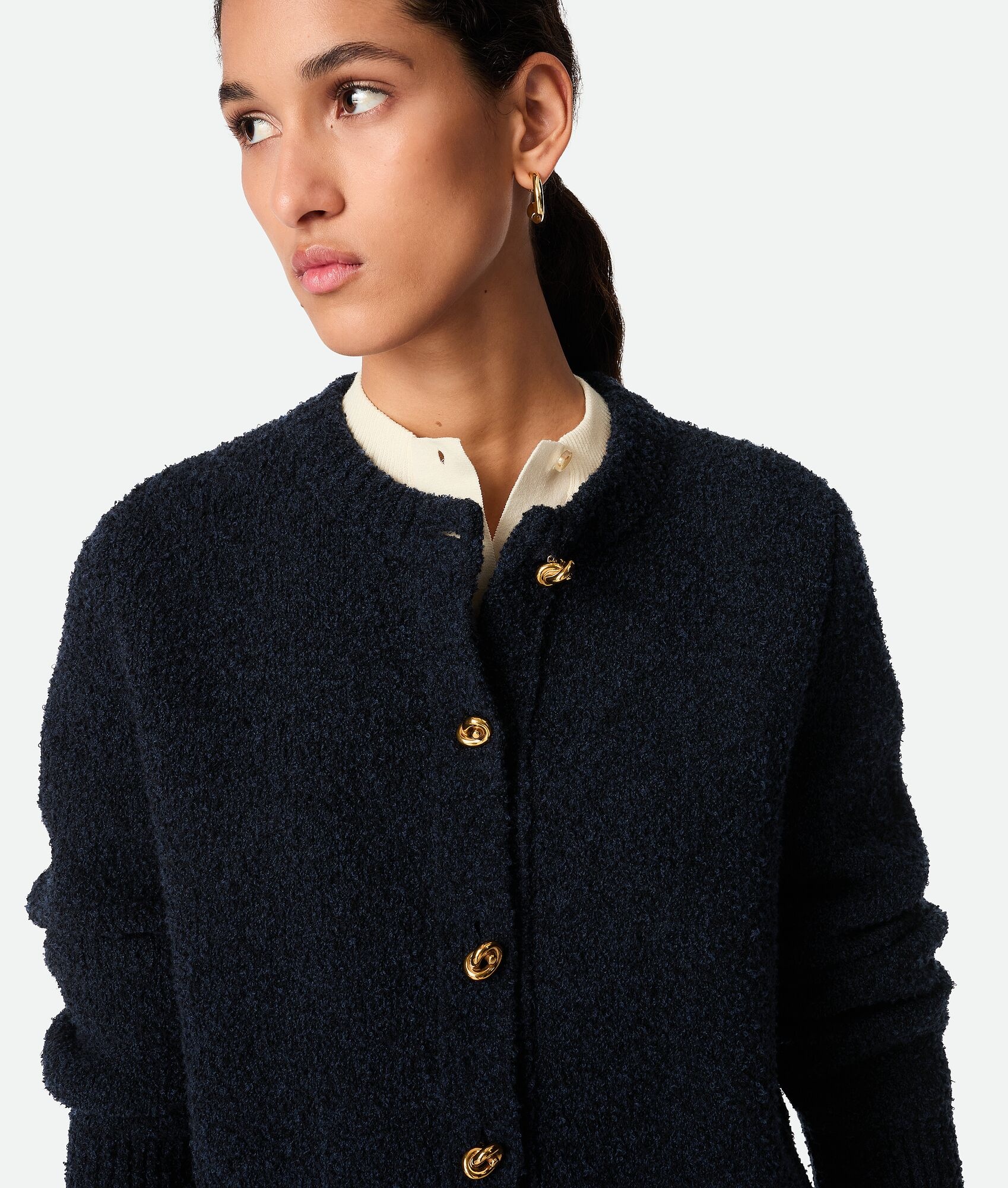 Wool Boucle Cardigan - 4