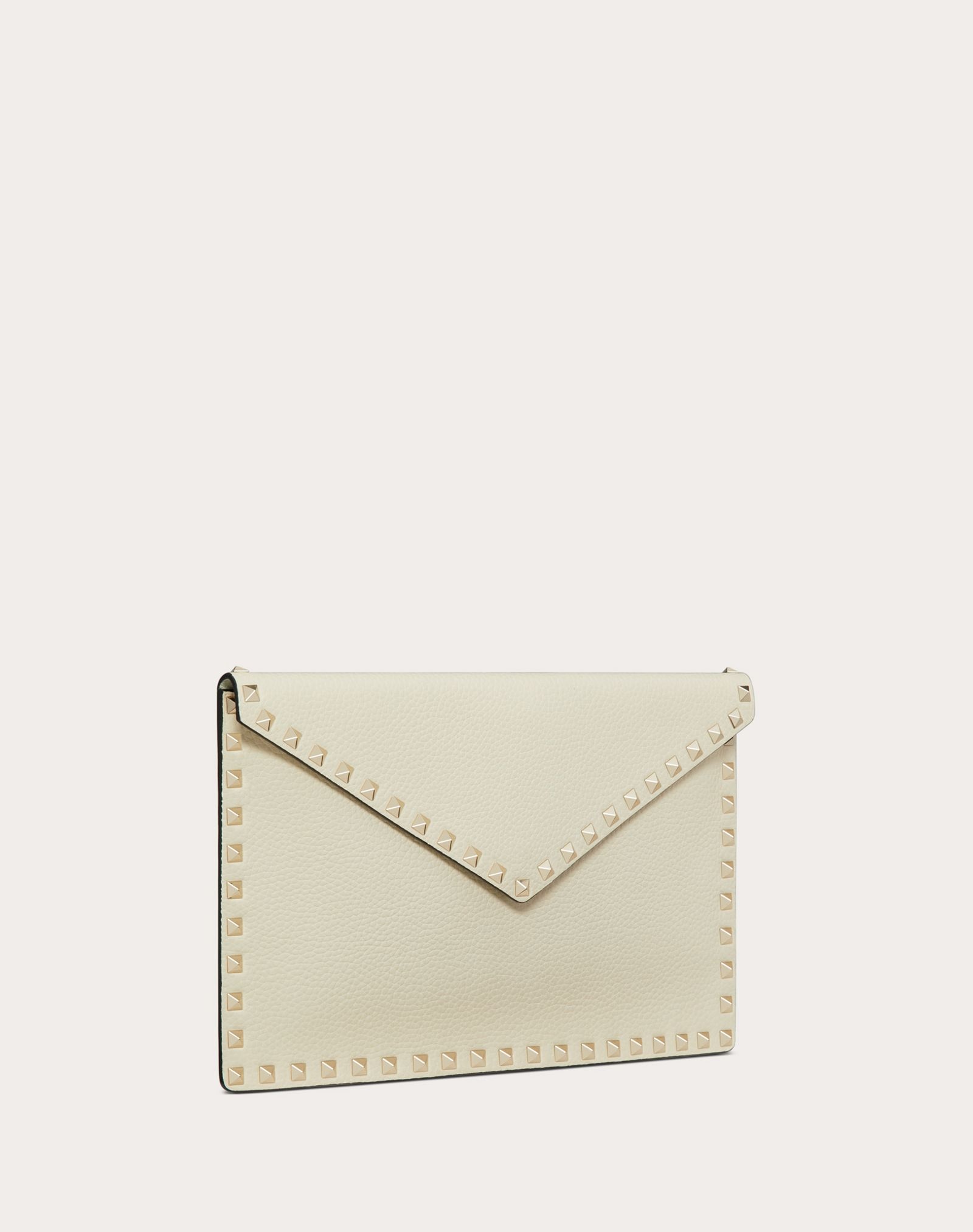 ROCKSTUD GRAINY CALFSKIN ENVELOPE POUCH - 4