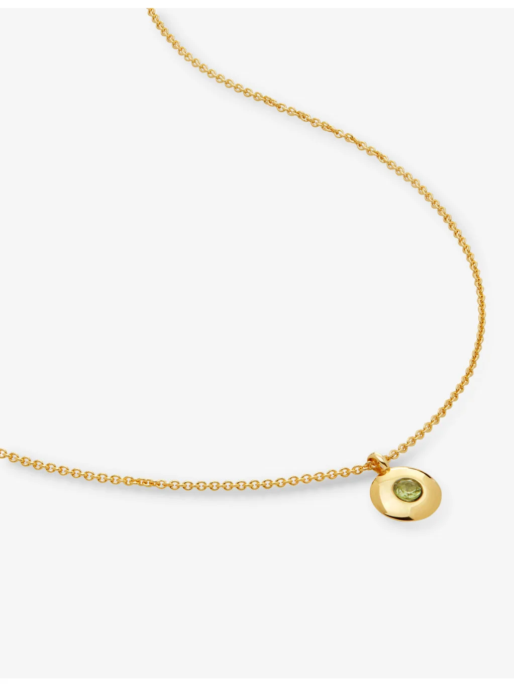 August birthstone 18ct gold vermeil and peridot necklace - 1