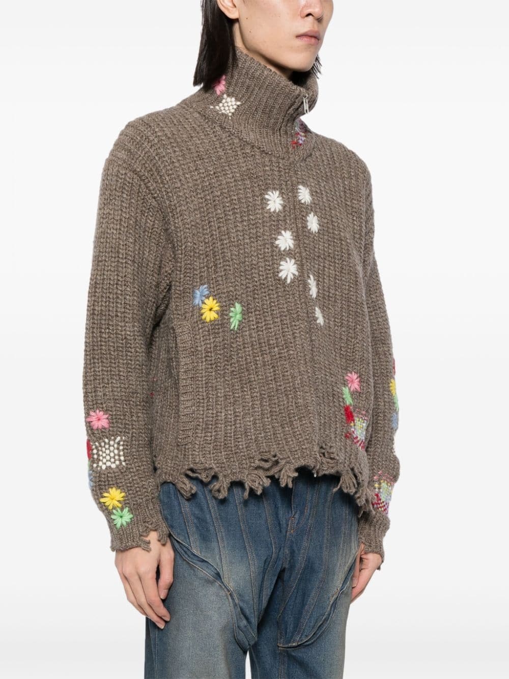 embroidered cardigan - 3