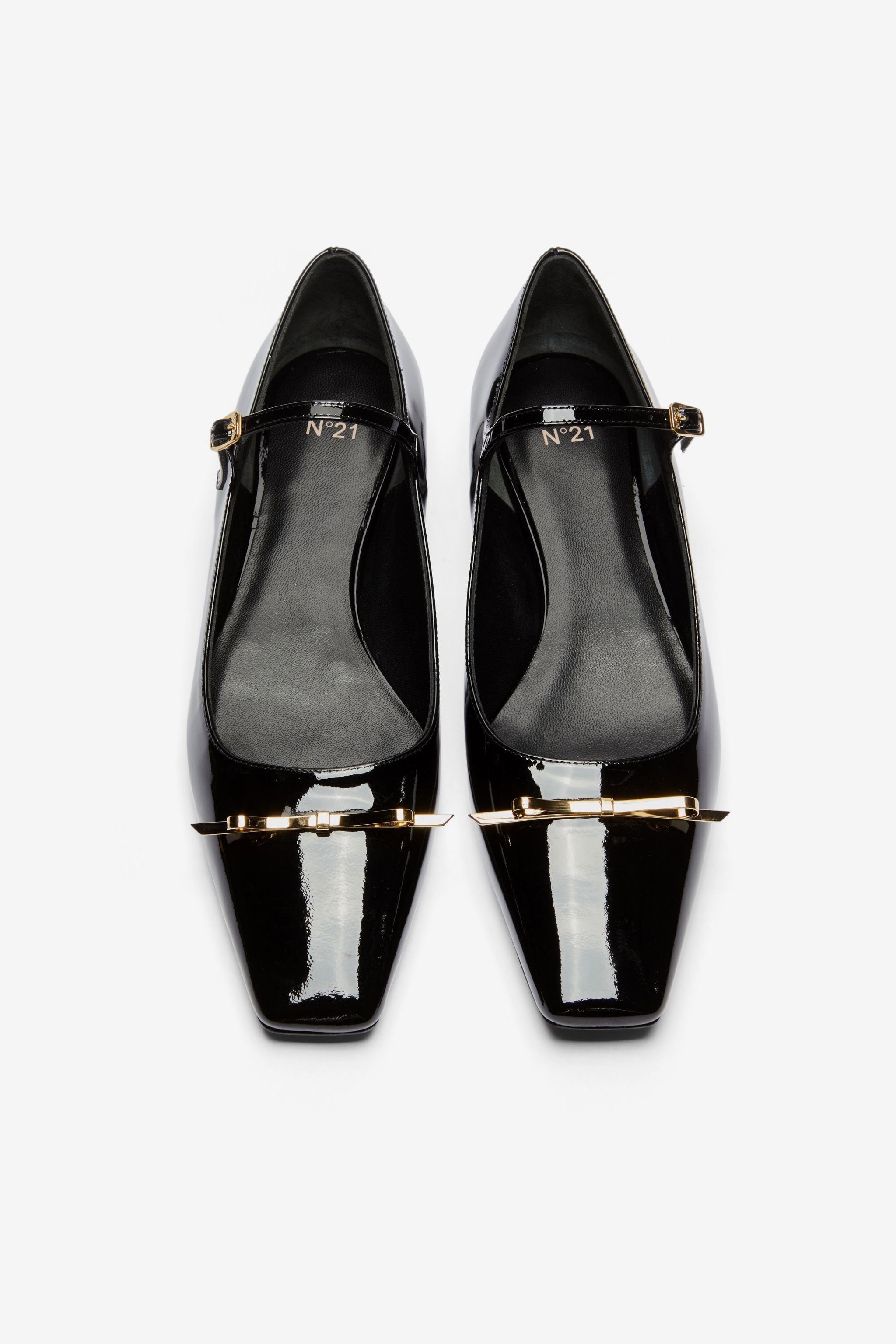 BOW-EMBELLISHED LEATHER BALLERINA PUMPS - 2