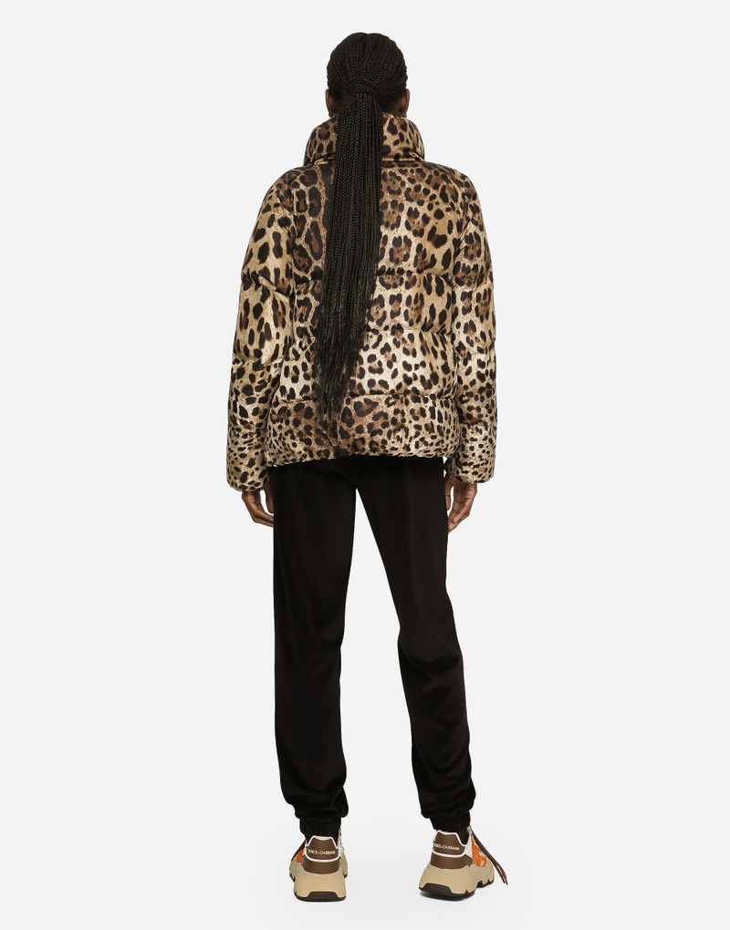 Padded leopard-print nylon jacket 3