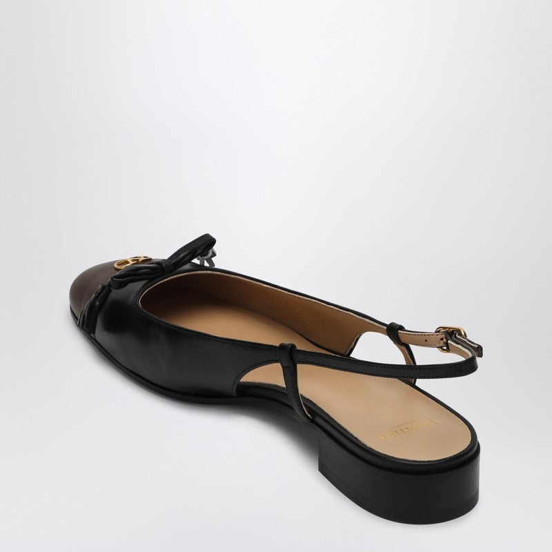 Valentino Garavani Valet Du Roi Slingback Ballerina Flats In Black/Coffee Women - 2