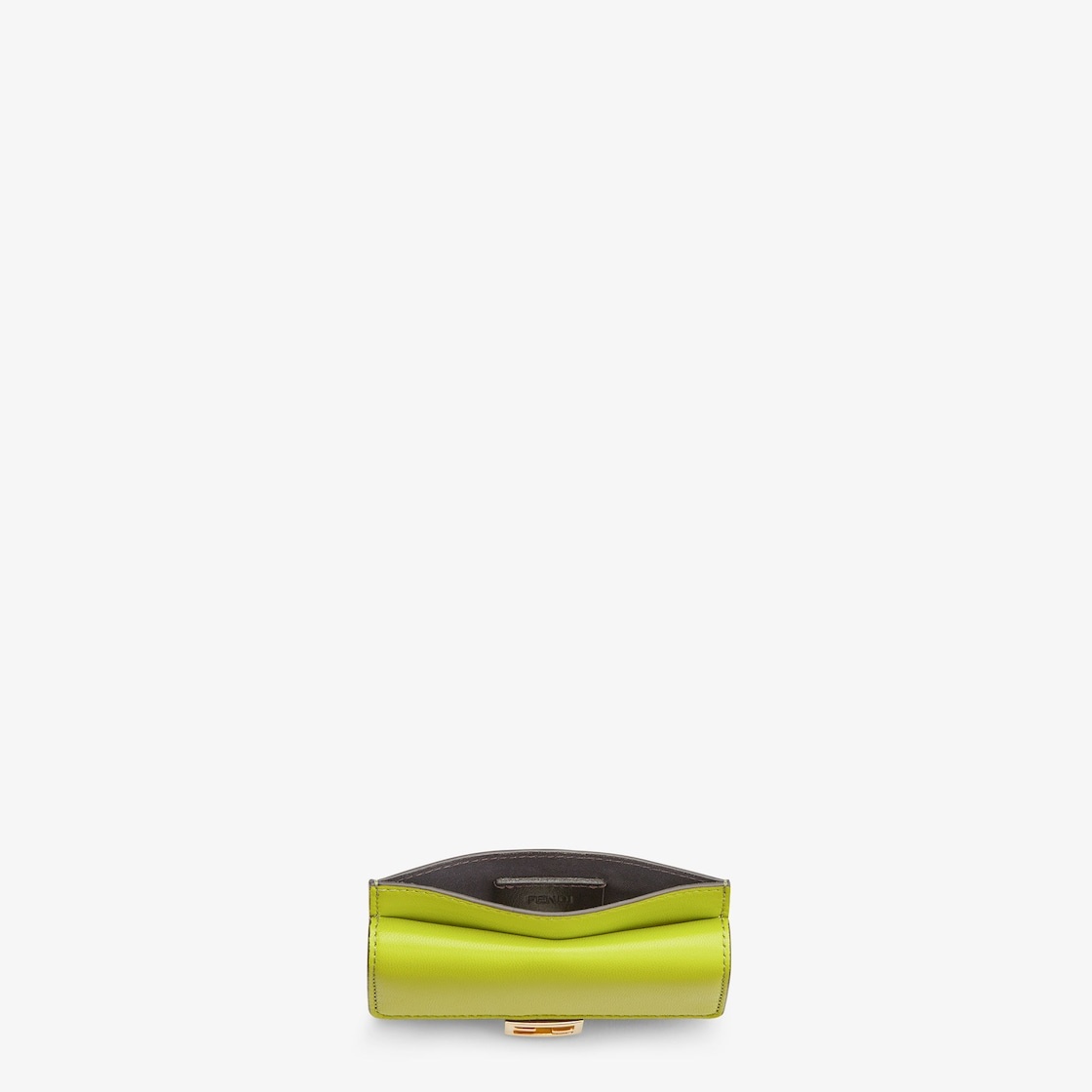Baguette cardholder with three card slots and coin pocket with snap. Made of acid green nappa leathe - 4