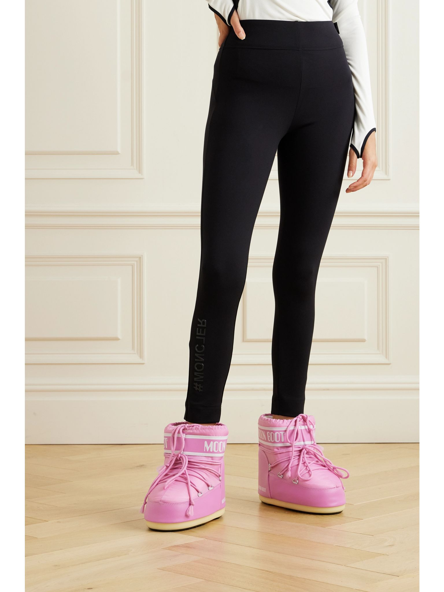 Printed stretch-jersey leggings Black - 3