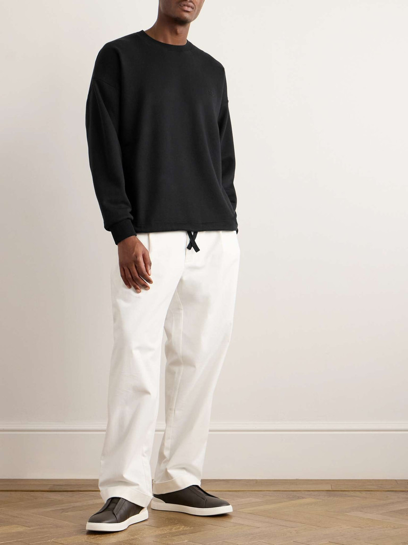 ZEGNA Logo-Embroidered Cotton-Blend Jersey Sweatshirt outlook