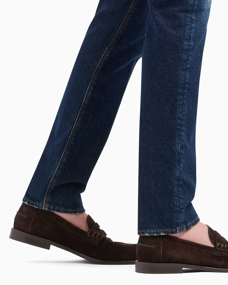 J06 SLIM-FIT, WASHED STRETCH-DENIM JEANS WITH RIPS AND VEINING 5