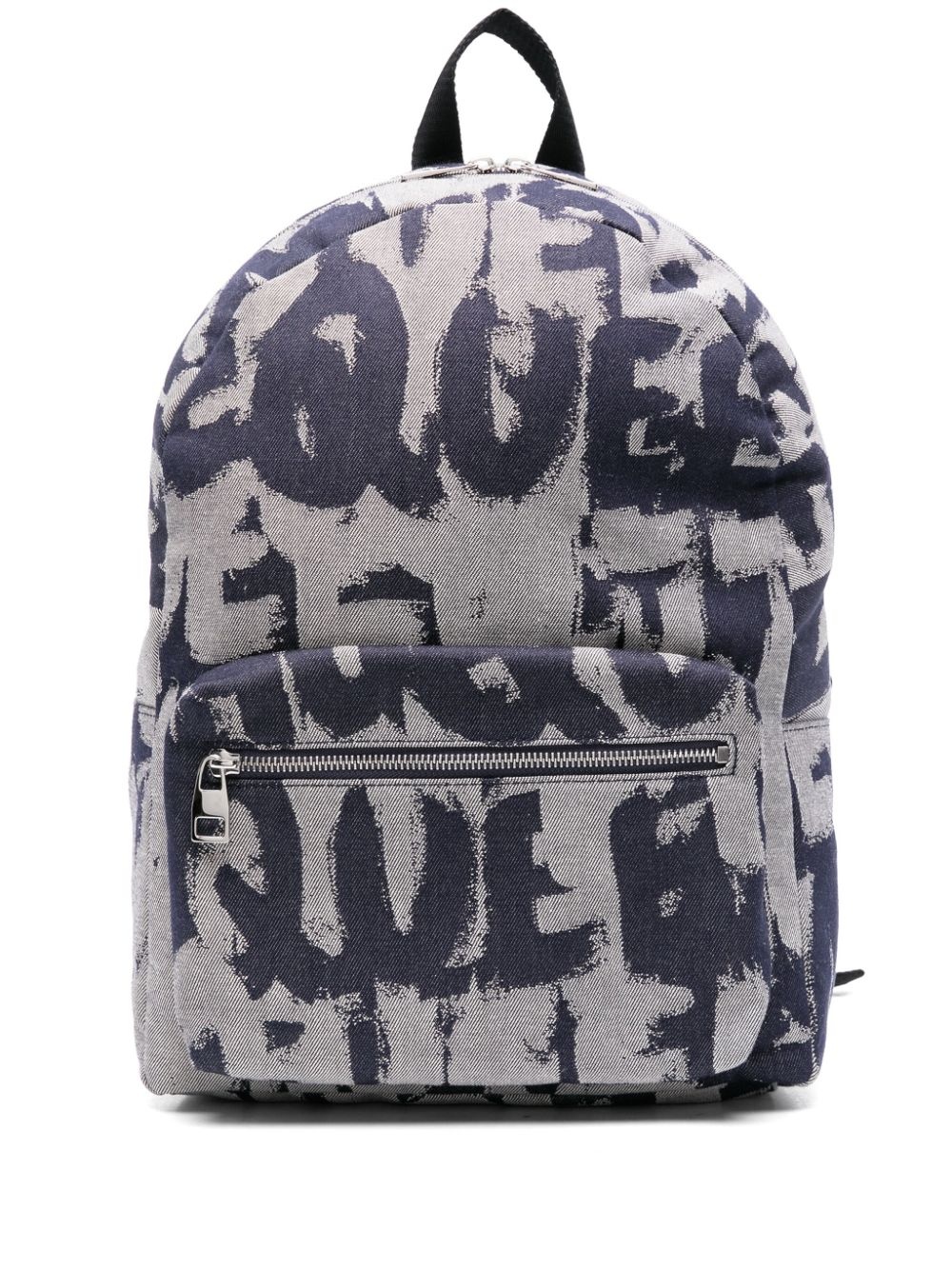 logo-print denim backpack - 1