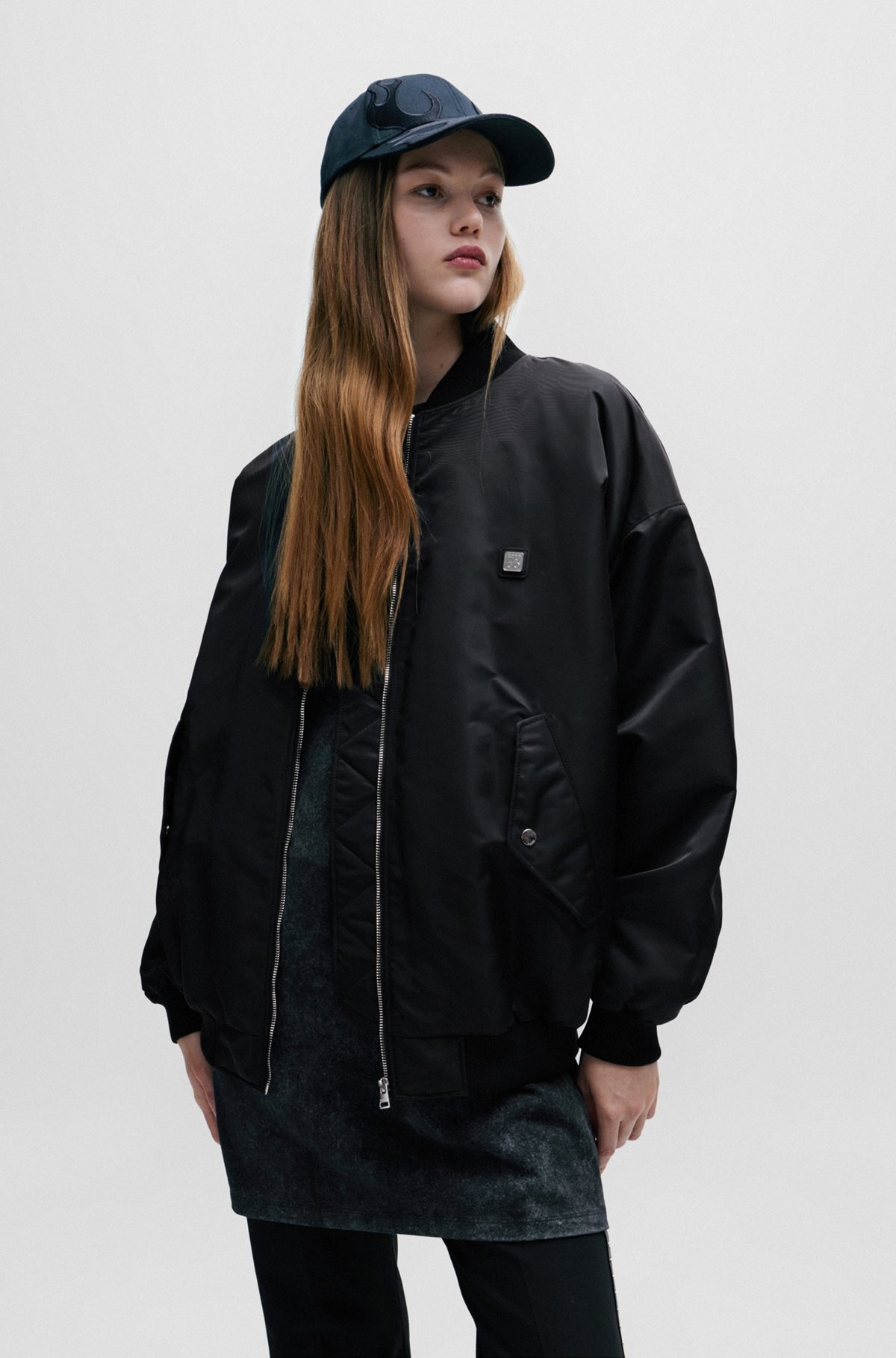 OVERSIZE-FIT BOMBER JACKET IN WATER-REPELLENT FABRIC - 2
