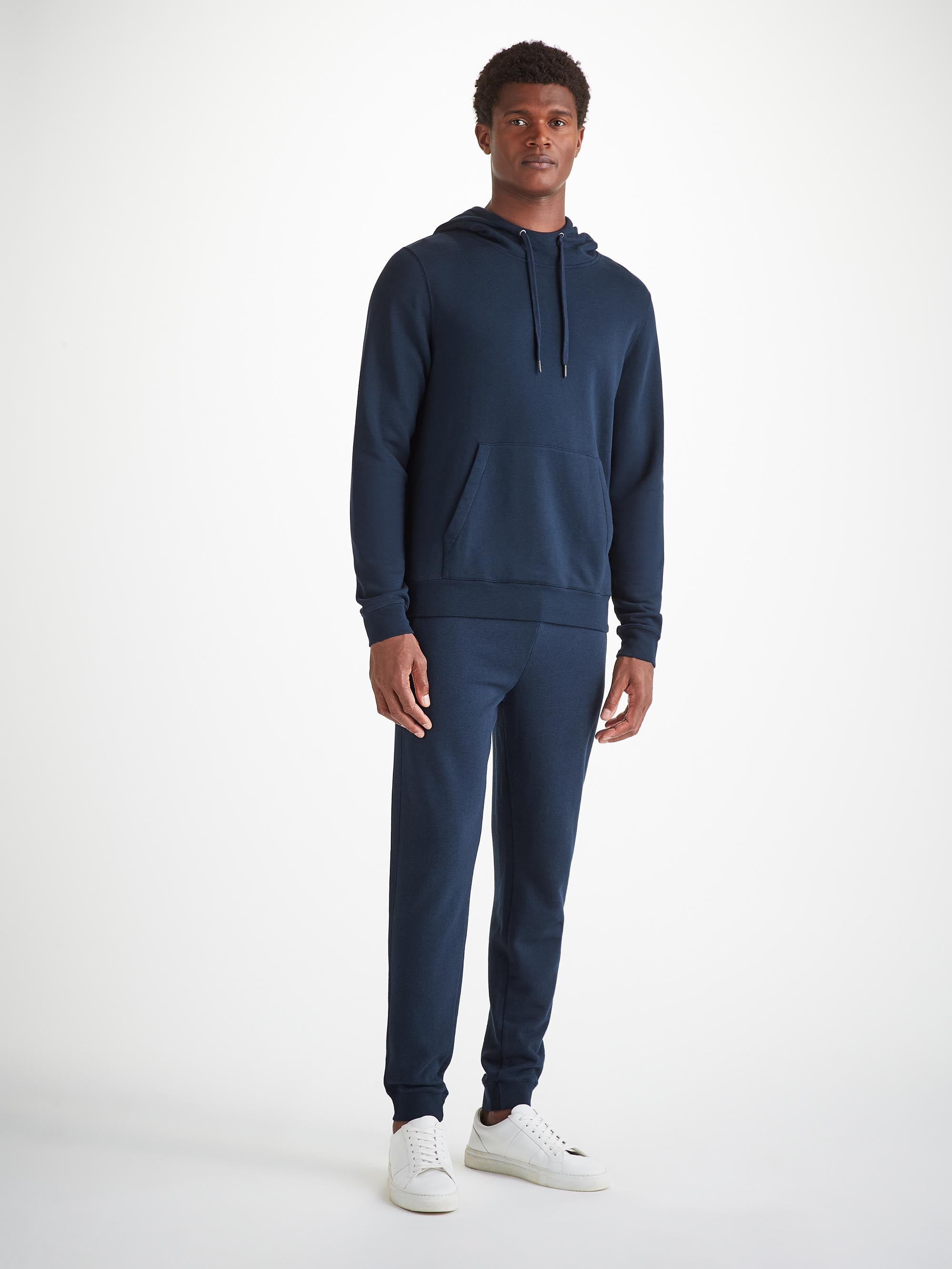 Men's Pullover Hoodie Quinn Cotton Modal Navy - 3