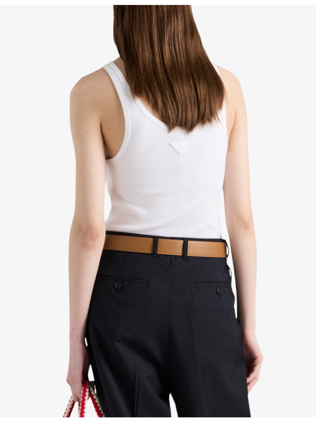 Lace-Up Triangle-Patch Cotton-Jersey Tank Top - 3