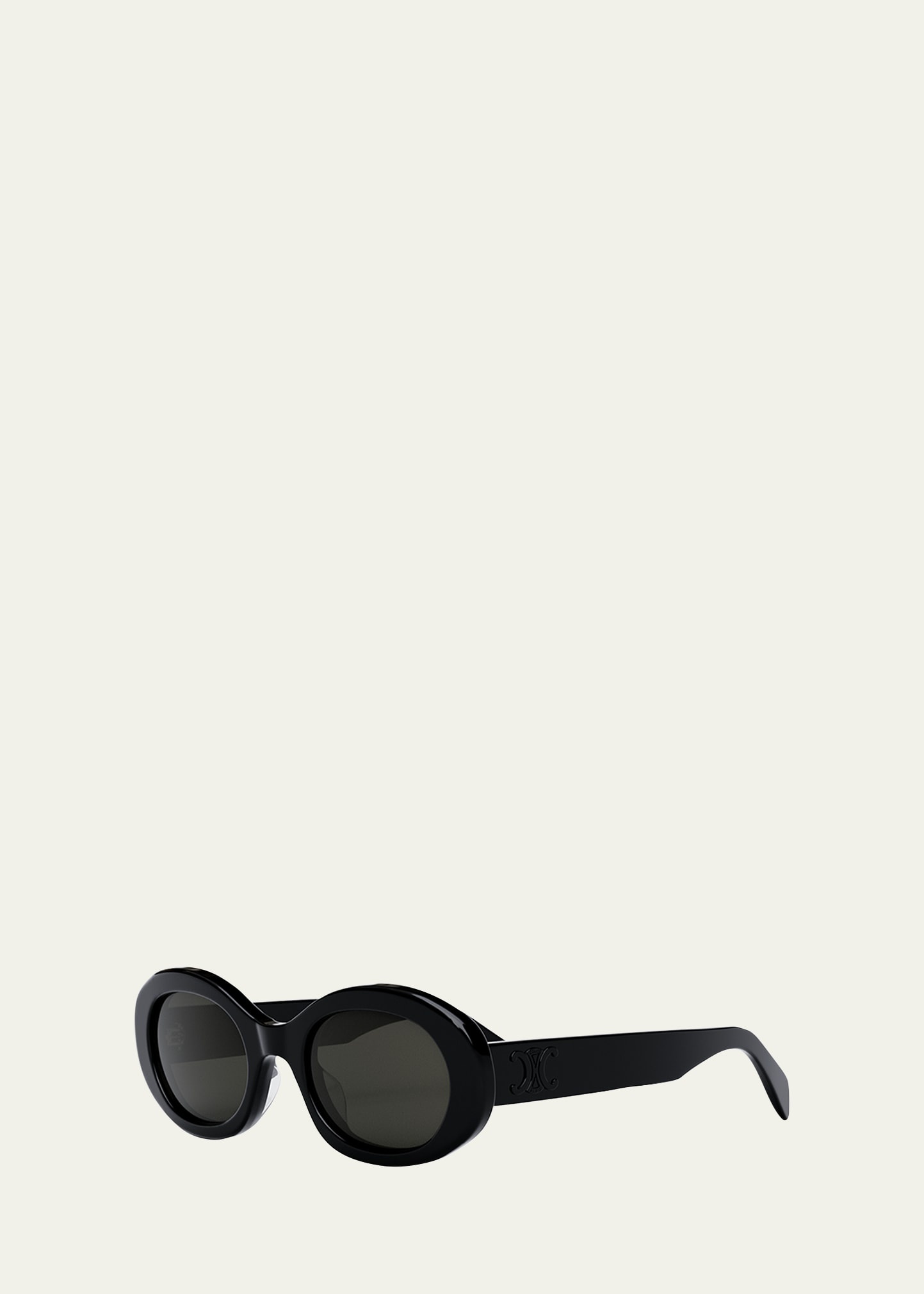 Triomphe Logo Oval Acetate Sunglasses - 2