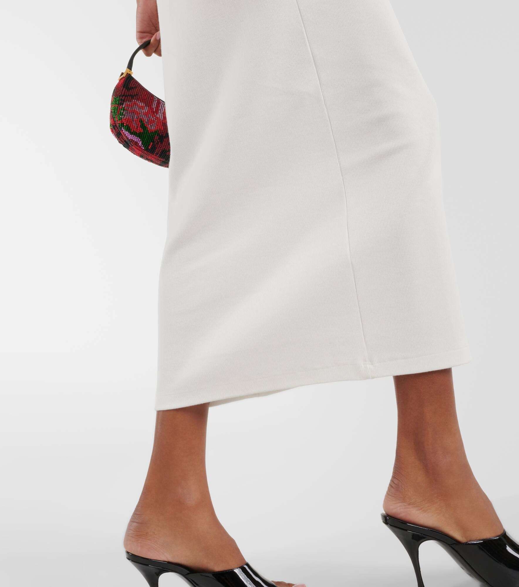 Crochet-trimmed cotton midi dress - 5