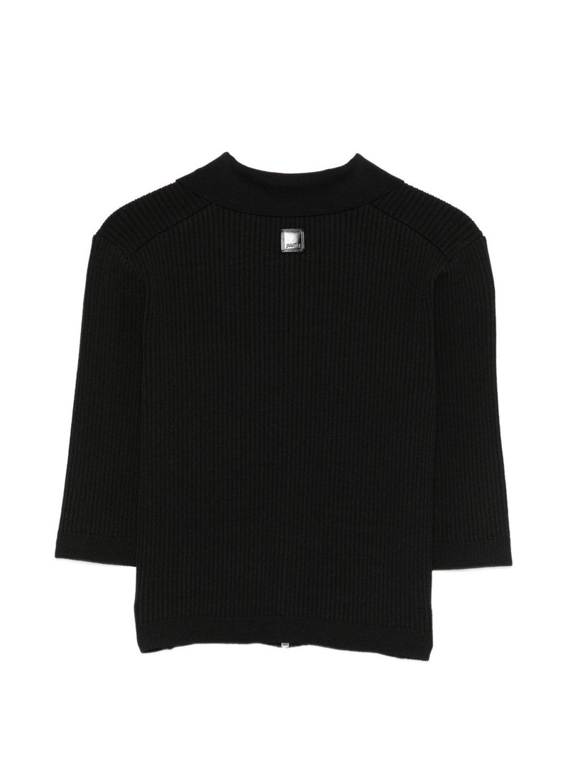 JUUN.J ribbed zipped cardigan outlook