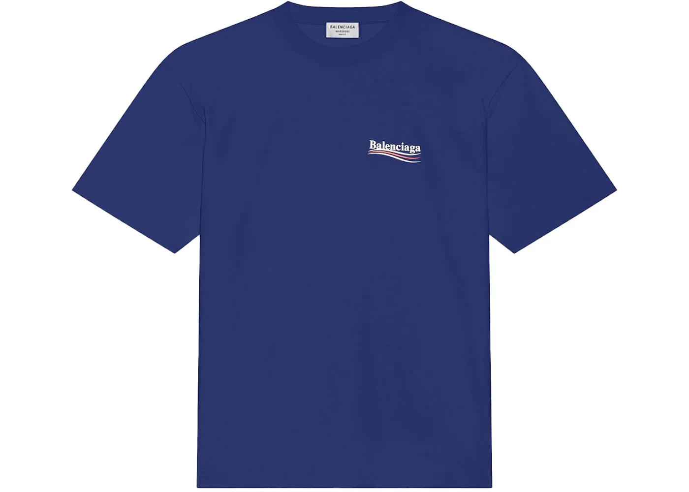Balenciaga Political Campaign Large Fit T-Shirt Pacific Blue/White - 1
