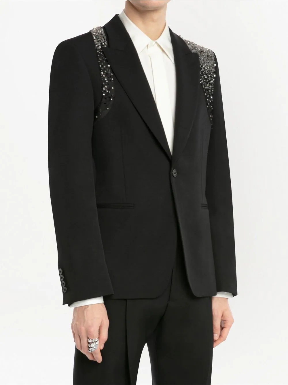 Harness embellished suit jacket - 5