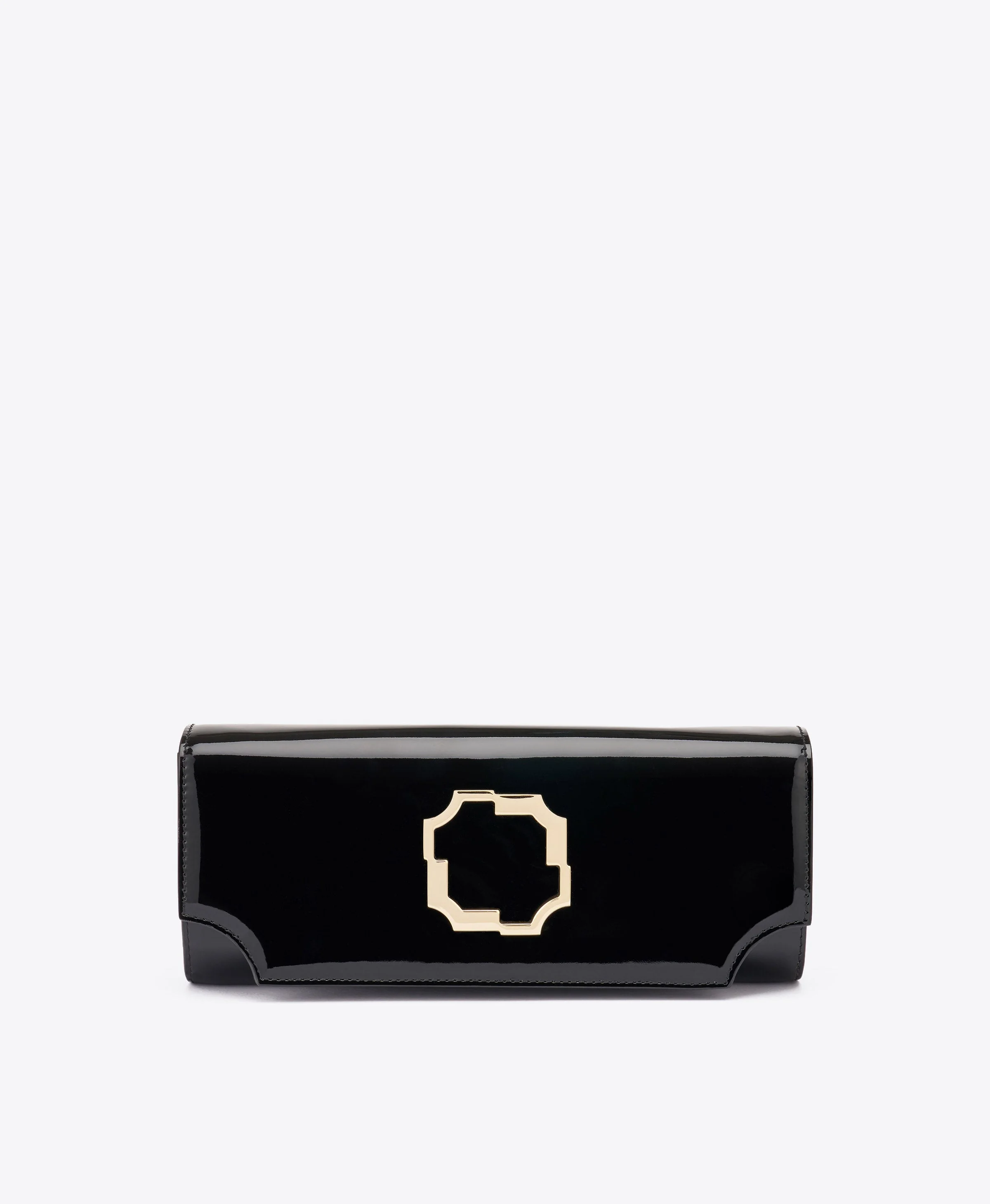 Vivien Black Patent Leather Wallet on Chain - 1