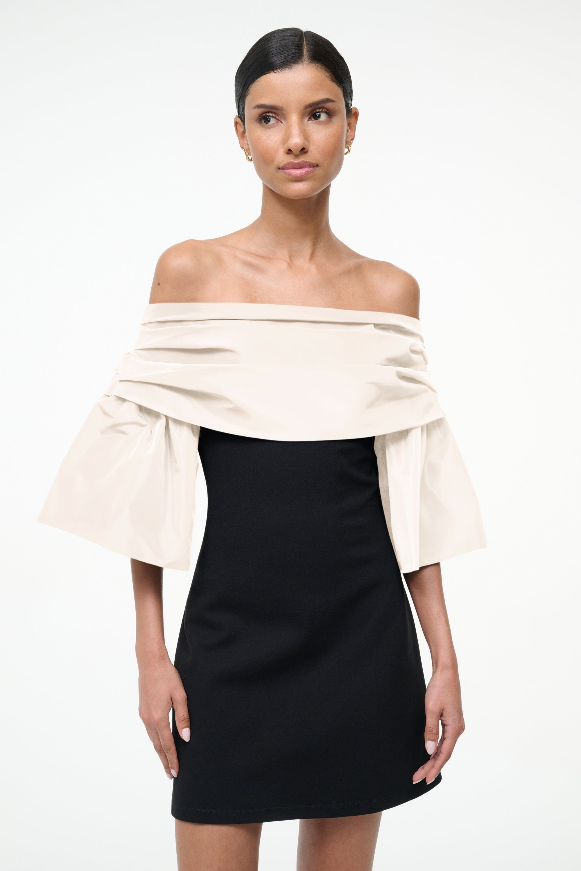 STAUD HARPER DRESS BLACK IVORY - 5