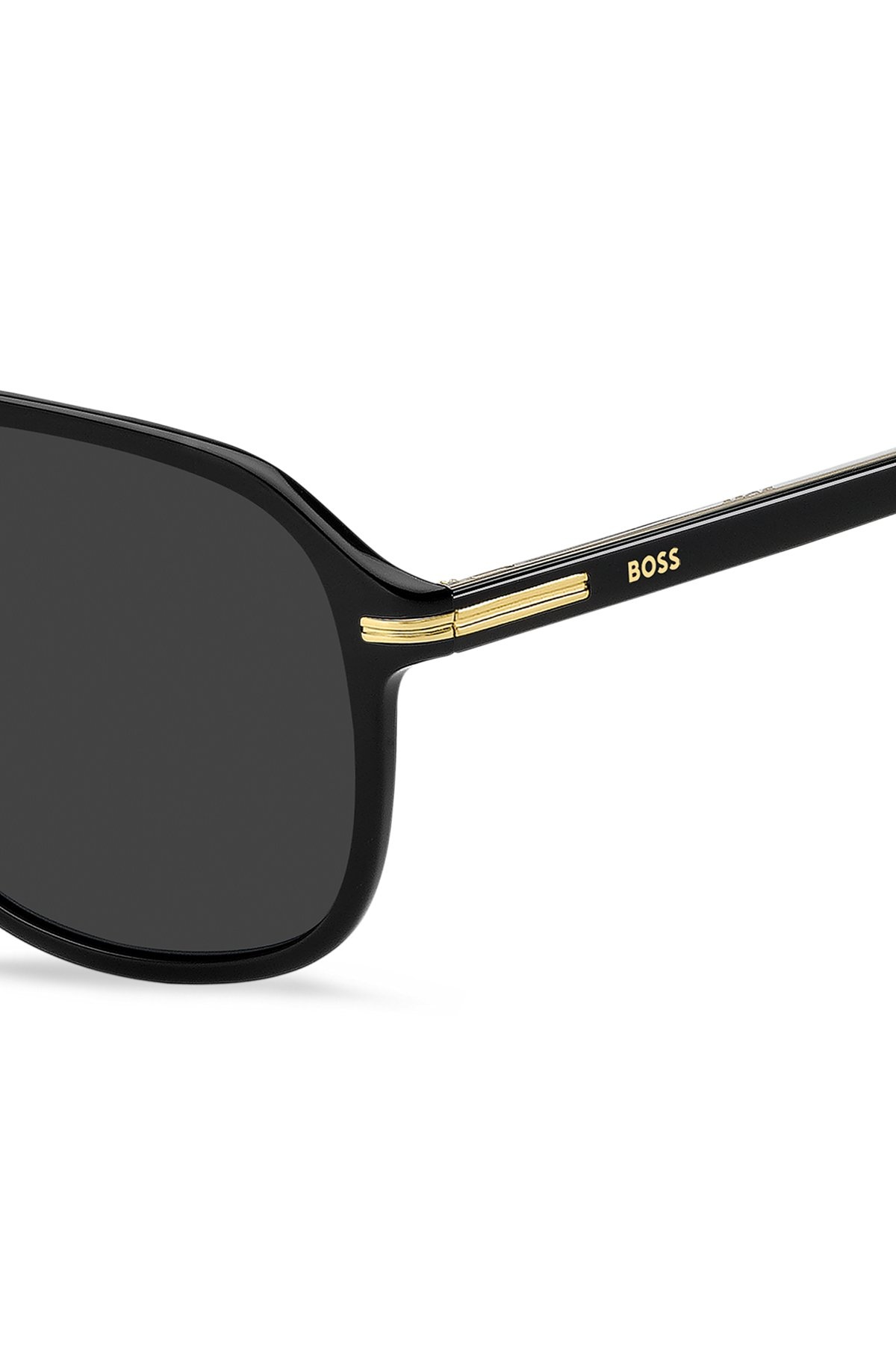 BLACK-ACETATE SUNGLASSES WITH GOLD-TONE TRIMS - 2