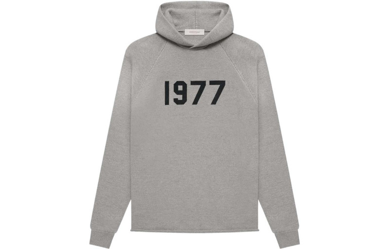 ESSENTIALS Fear of God Essentials SS22 Knit Hoodie Dark 1977 Oatmeal FOG-SS22-293 outlook