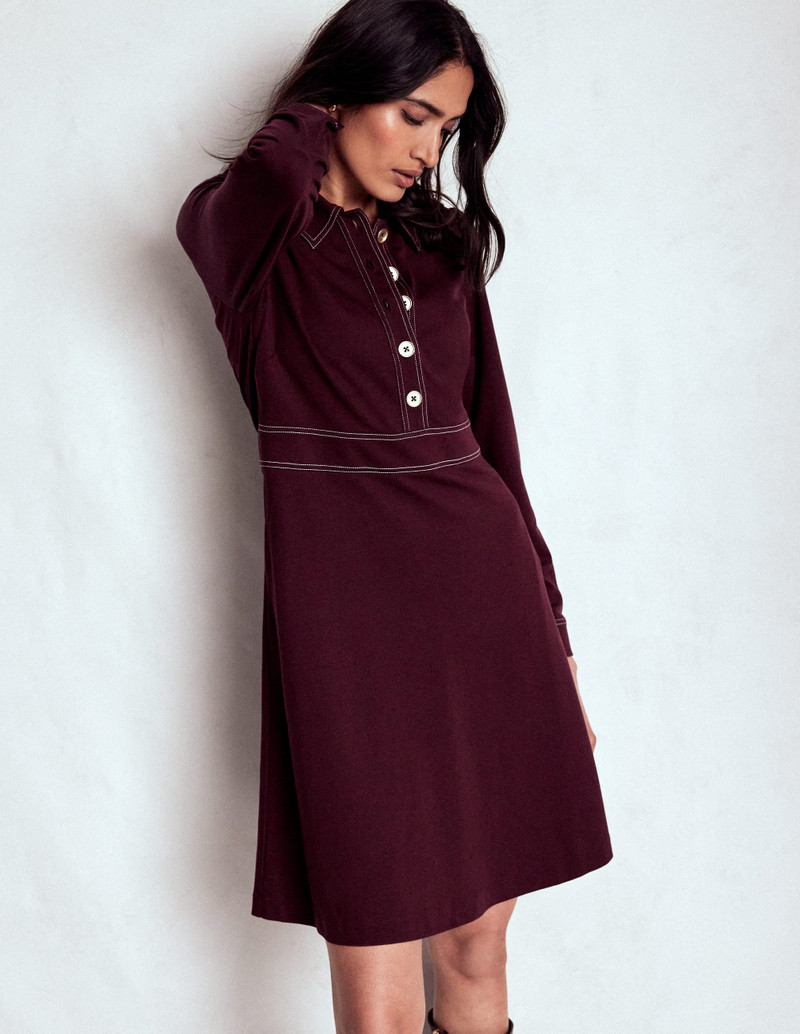 Nicolette Long Sleeve Dress-Dark Cherry 6