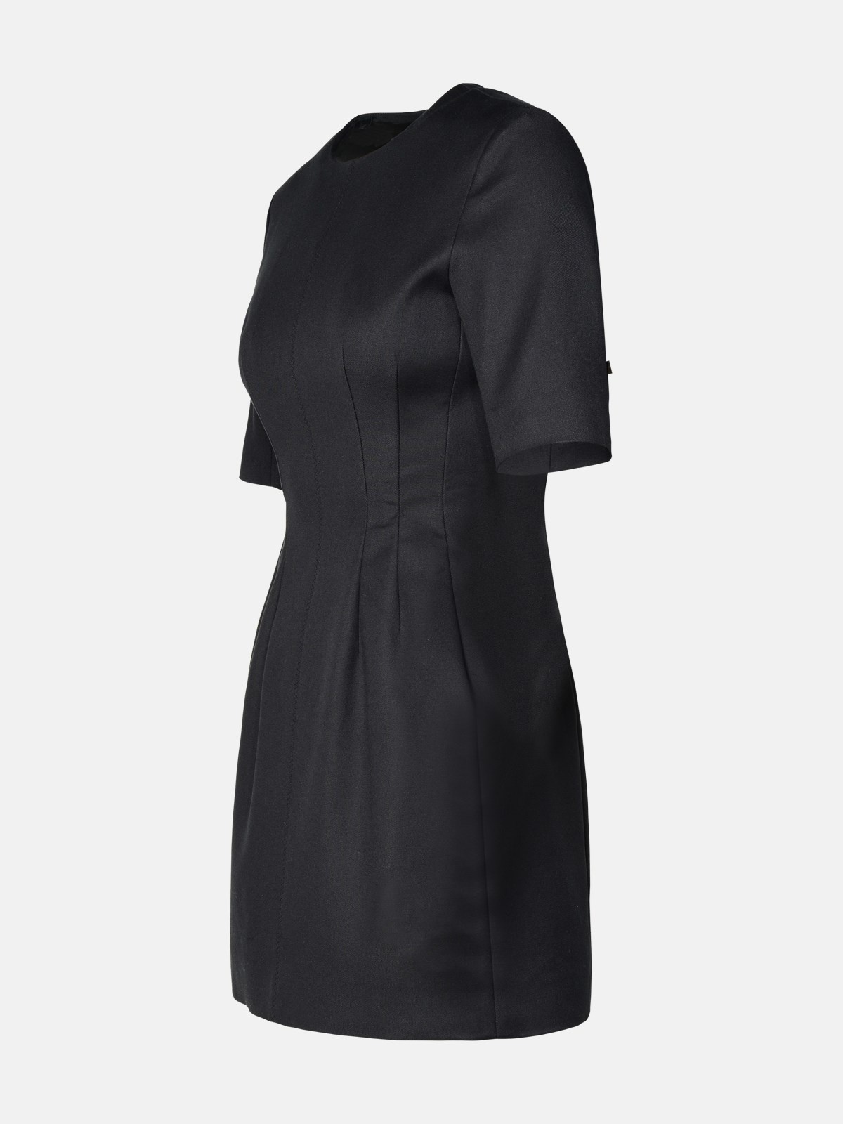 'COLOMBA' BLACK COTTON BLEND DRESS - 2