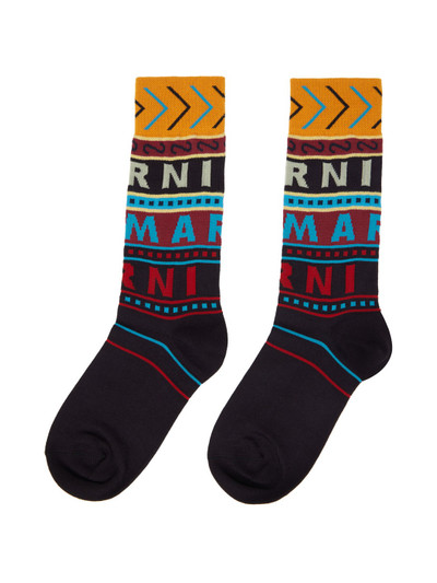 Marni Brown Logo Socks outlook