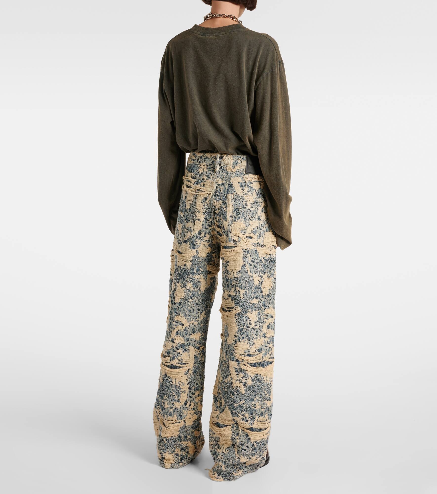 1981 Monogram distressed wide-leg jeans - 3