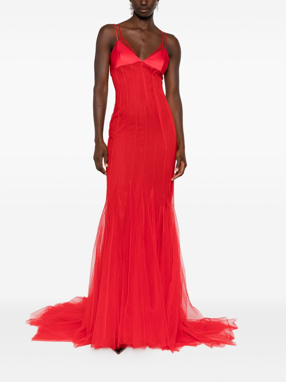layered-tulle maxi dress - 2