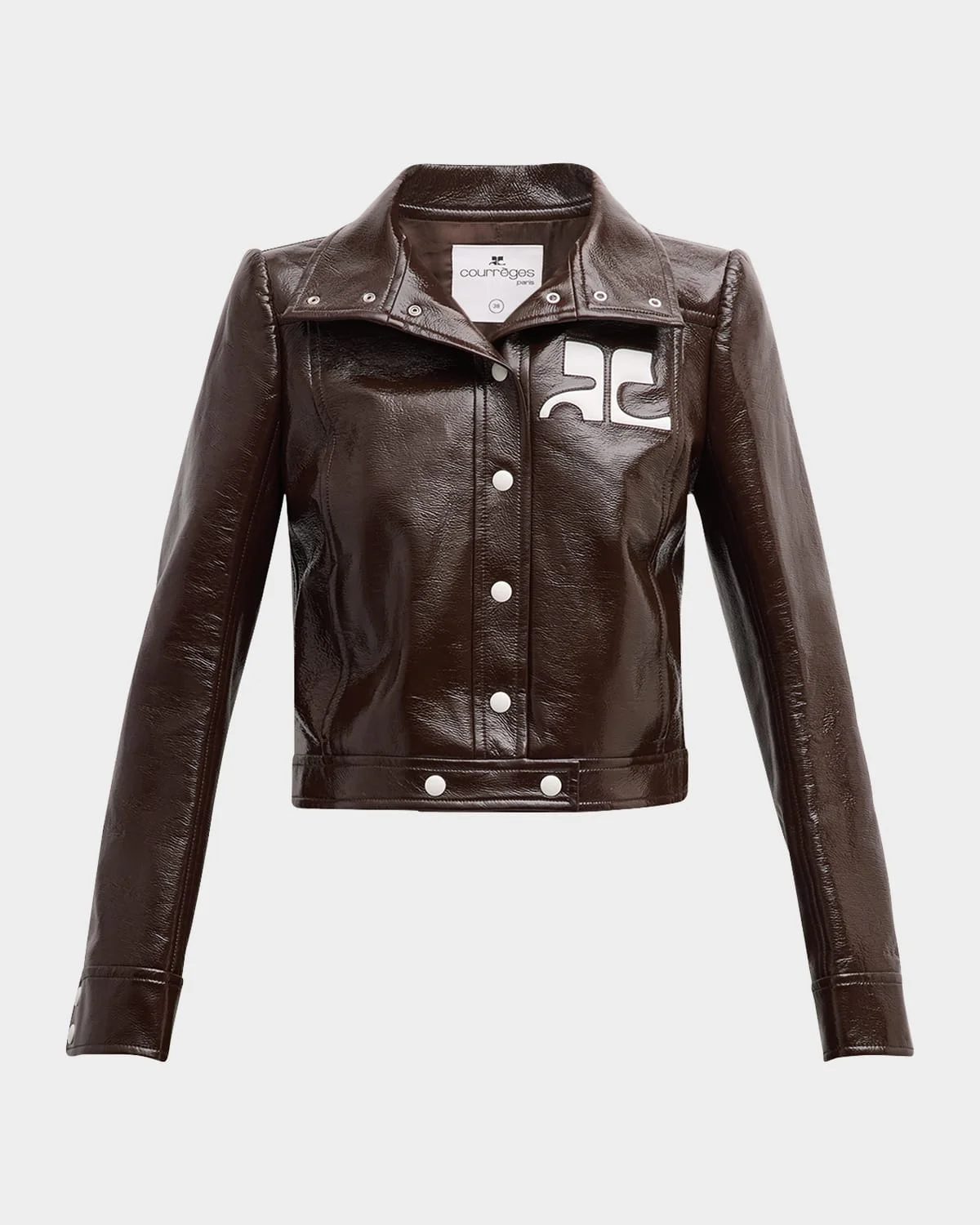 Textured Vinyl Crop Jacket - 1