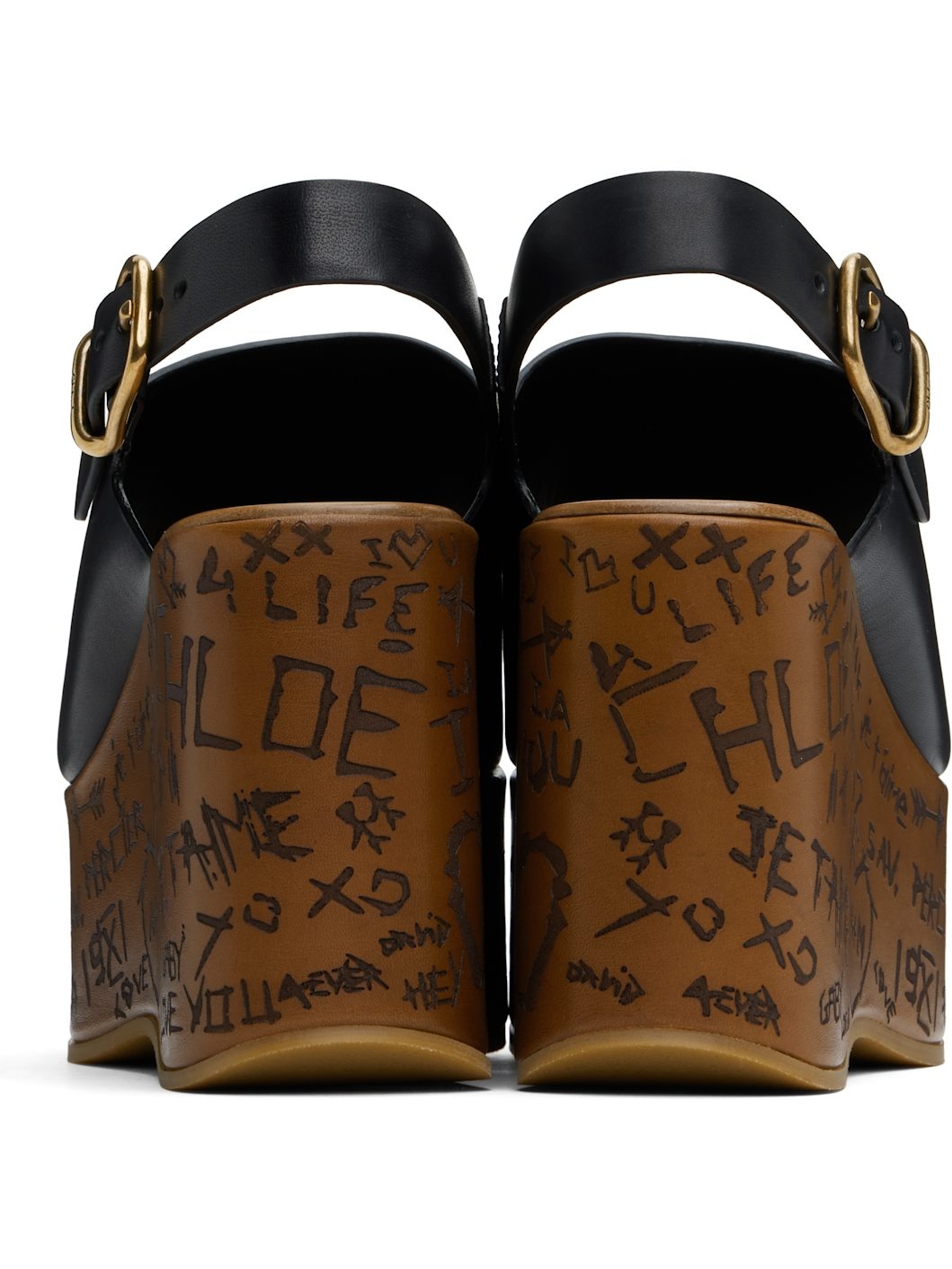 Black Maxime Wedge Sandals - 2