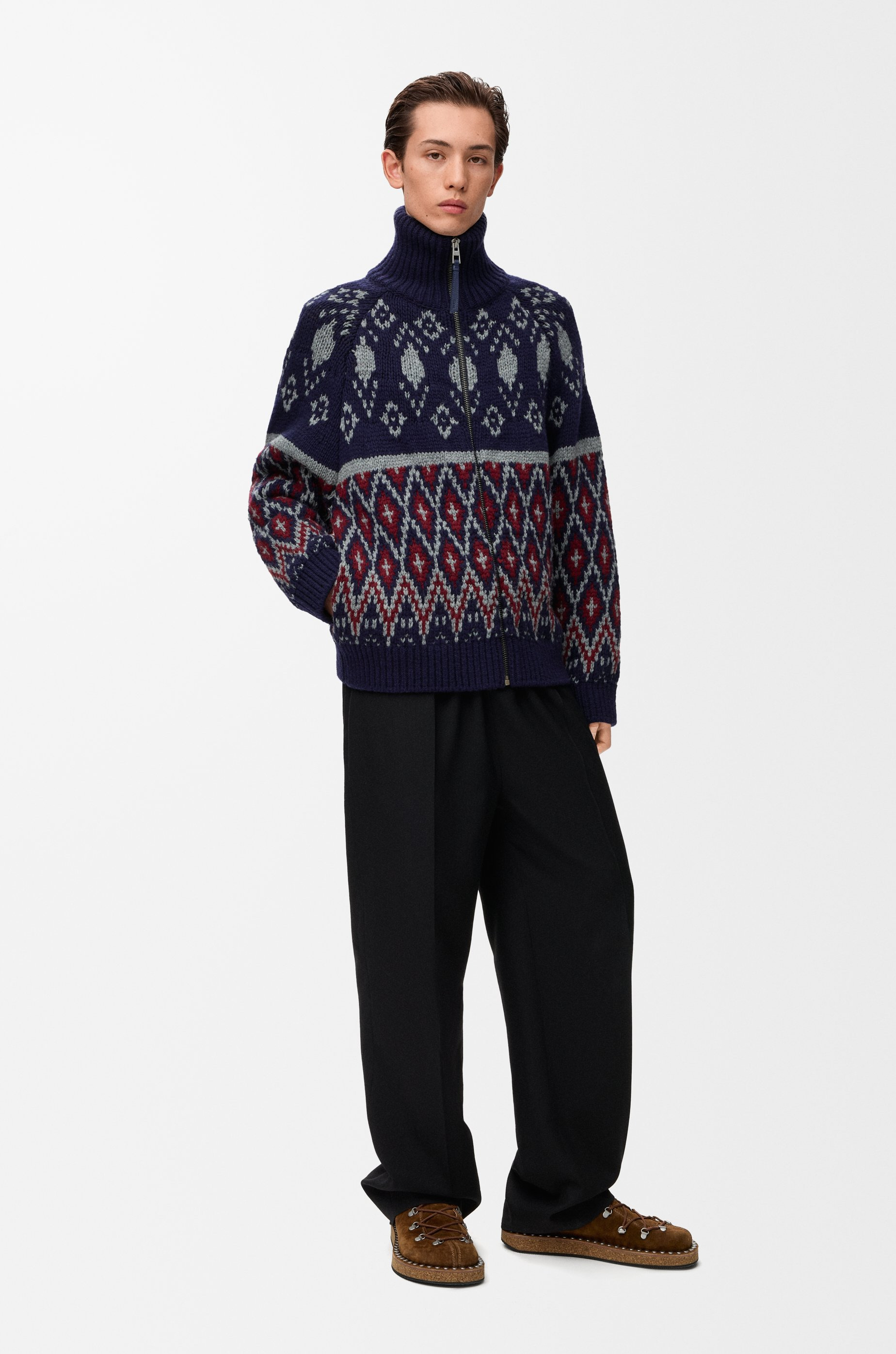 Zip-up cardigan in wool - 2