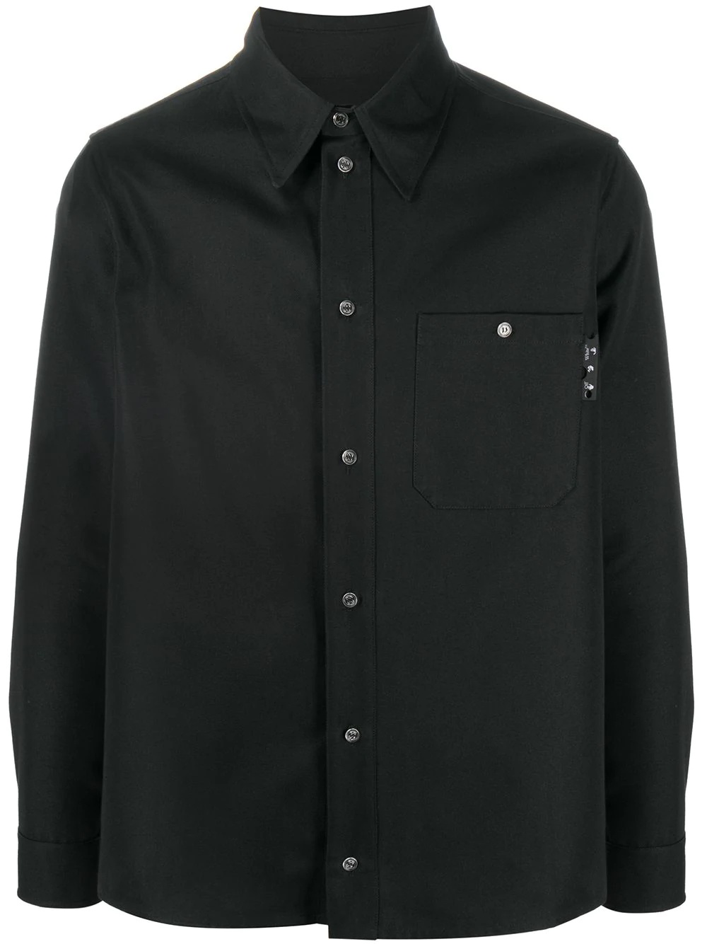 logo-print work shirt - 1