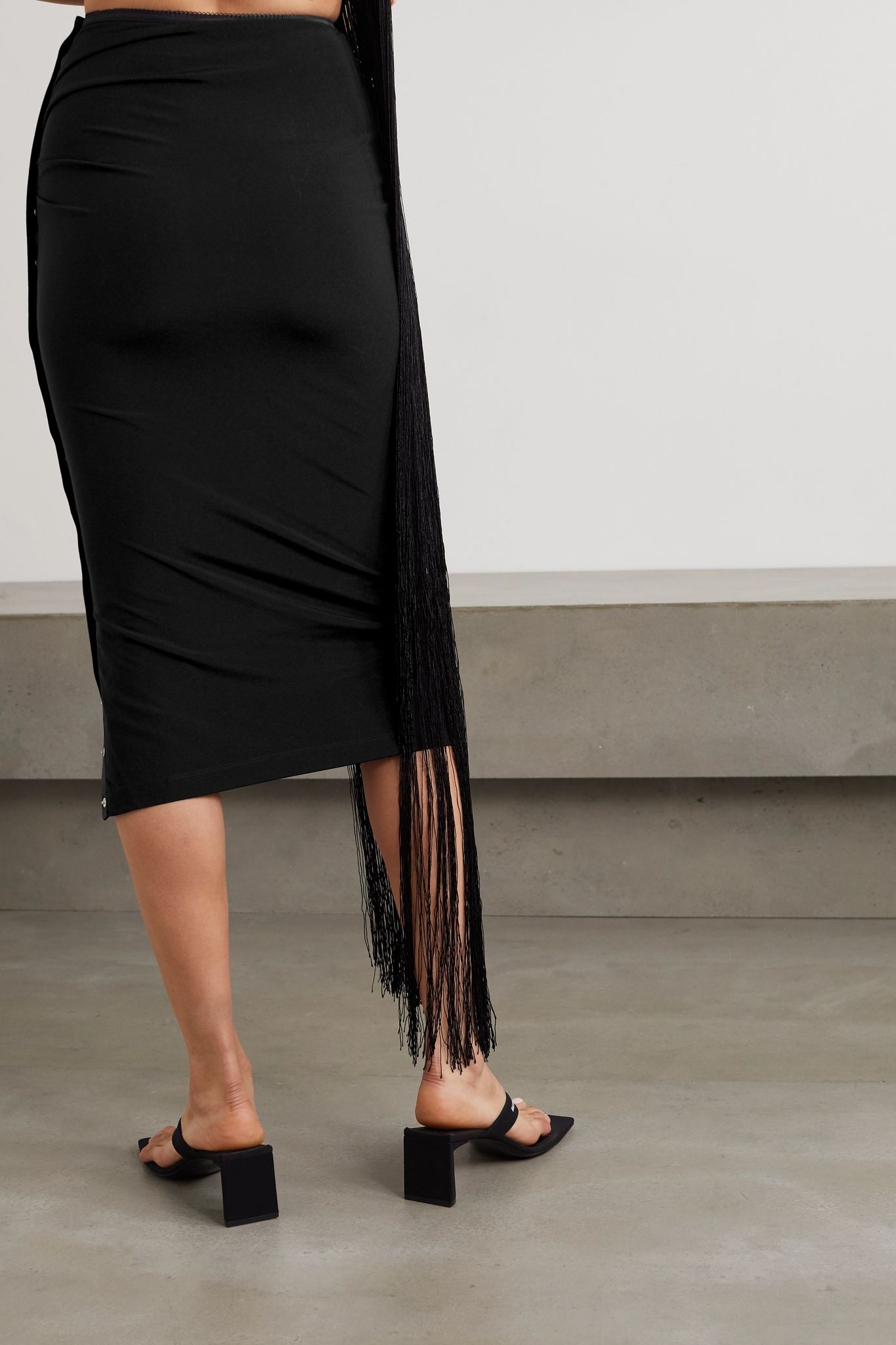 Gathered crepe midi skirt - 3