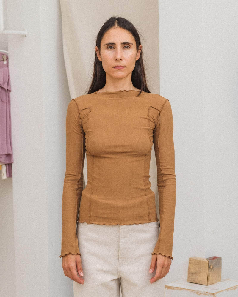 BASERANGE Omato Long Sleeve Tee - Fine Organic Cotton Rib outlook