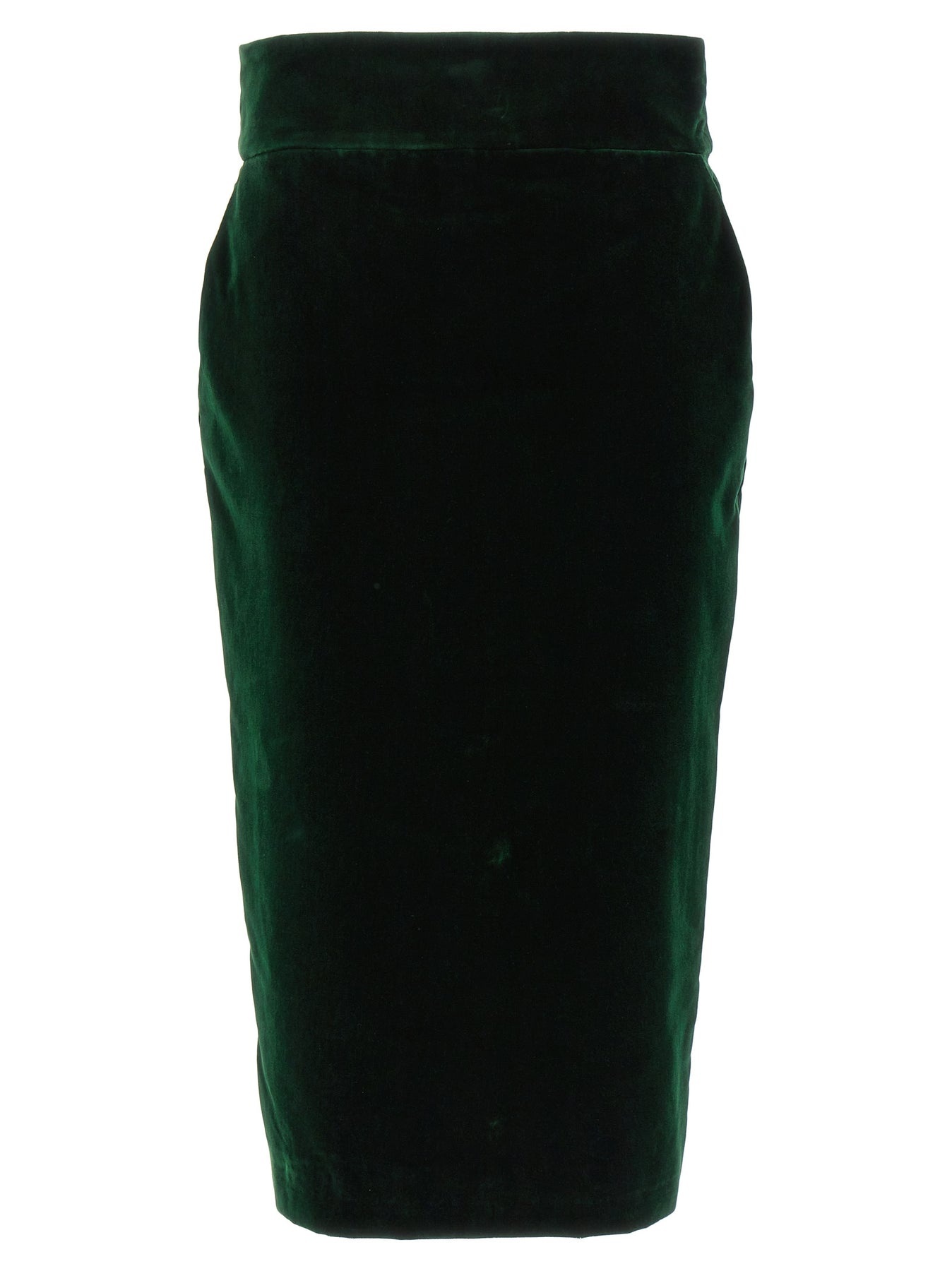 Velvet Midi Skirt Skirts Green - 1