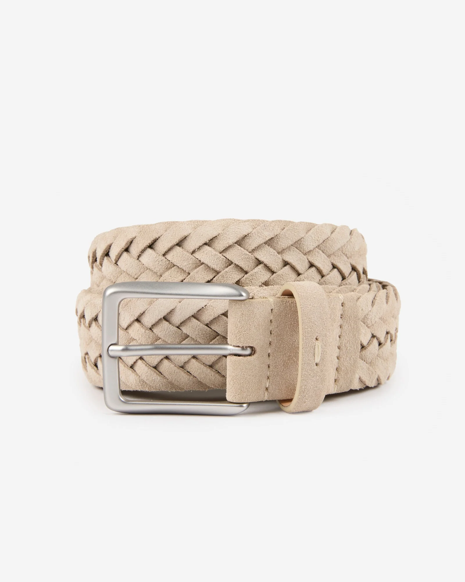 Braided suede leather belt - 1