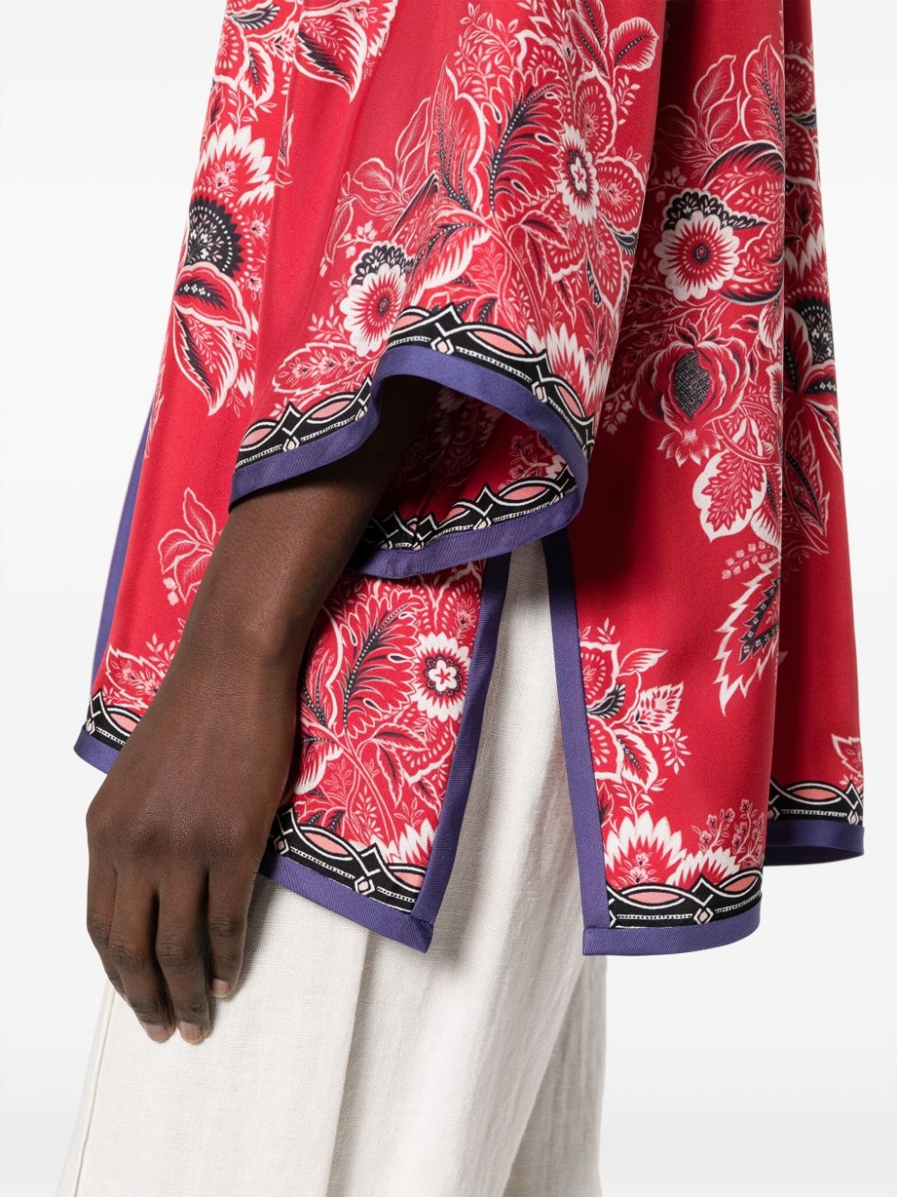 floral-print silk jacket - 5