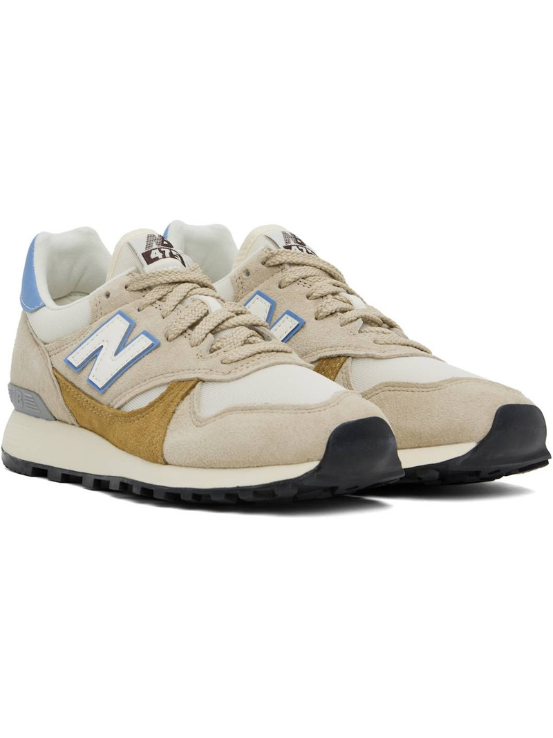 Beige & Blue 475 Sneakers 4
