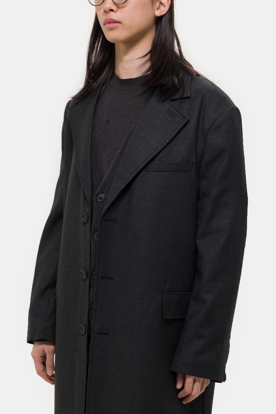 Evening Coat in Dark Grey - 4