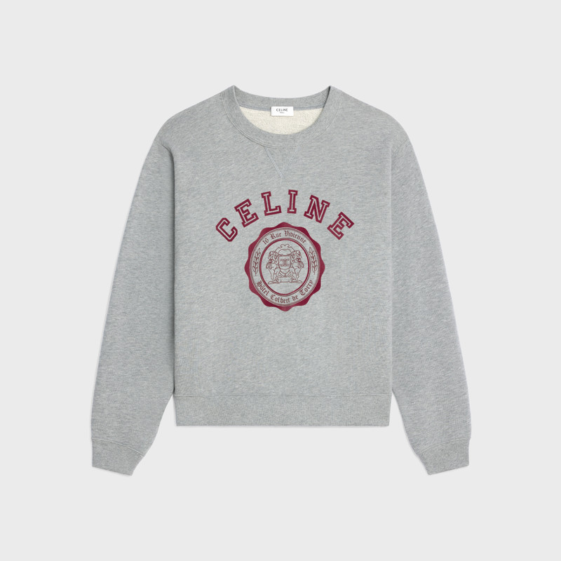 celine blason loose sweatshirt in cotton fleece 1