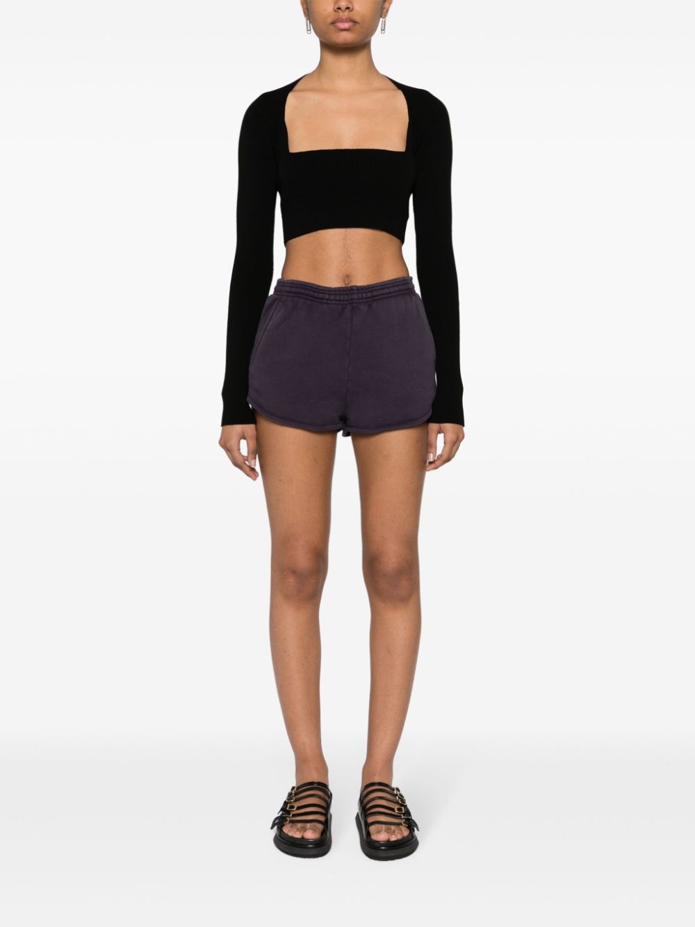 ruched jersey mini shorts - 2