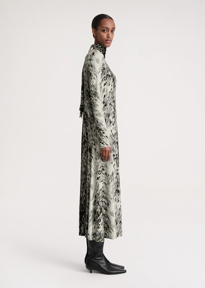 Fur-print jersey dress grey - 3
