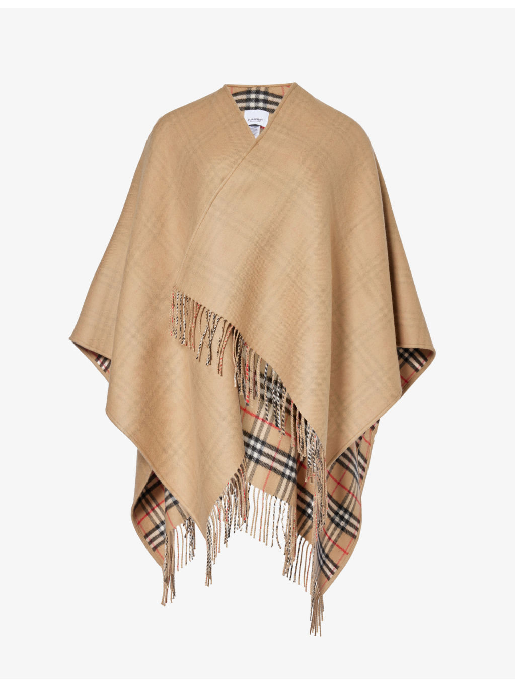 Vintage Check wool cape - 1