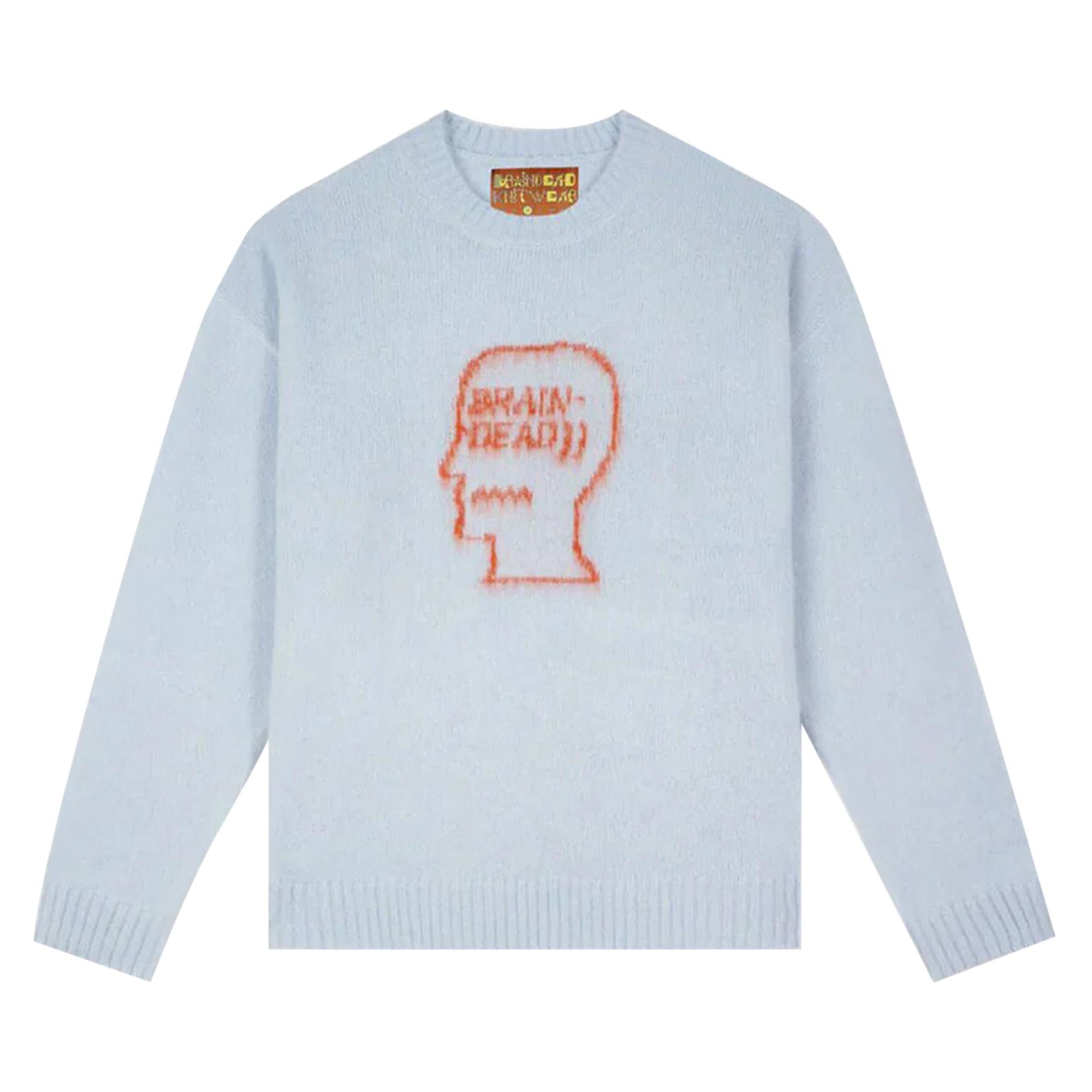 Brain Dead Superfuzz Logohead Crewneck Sweater 'Sky Blue' - 1
