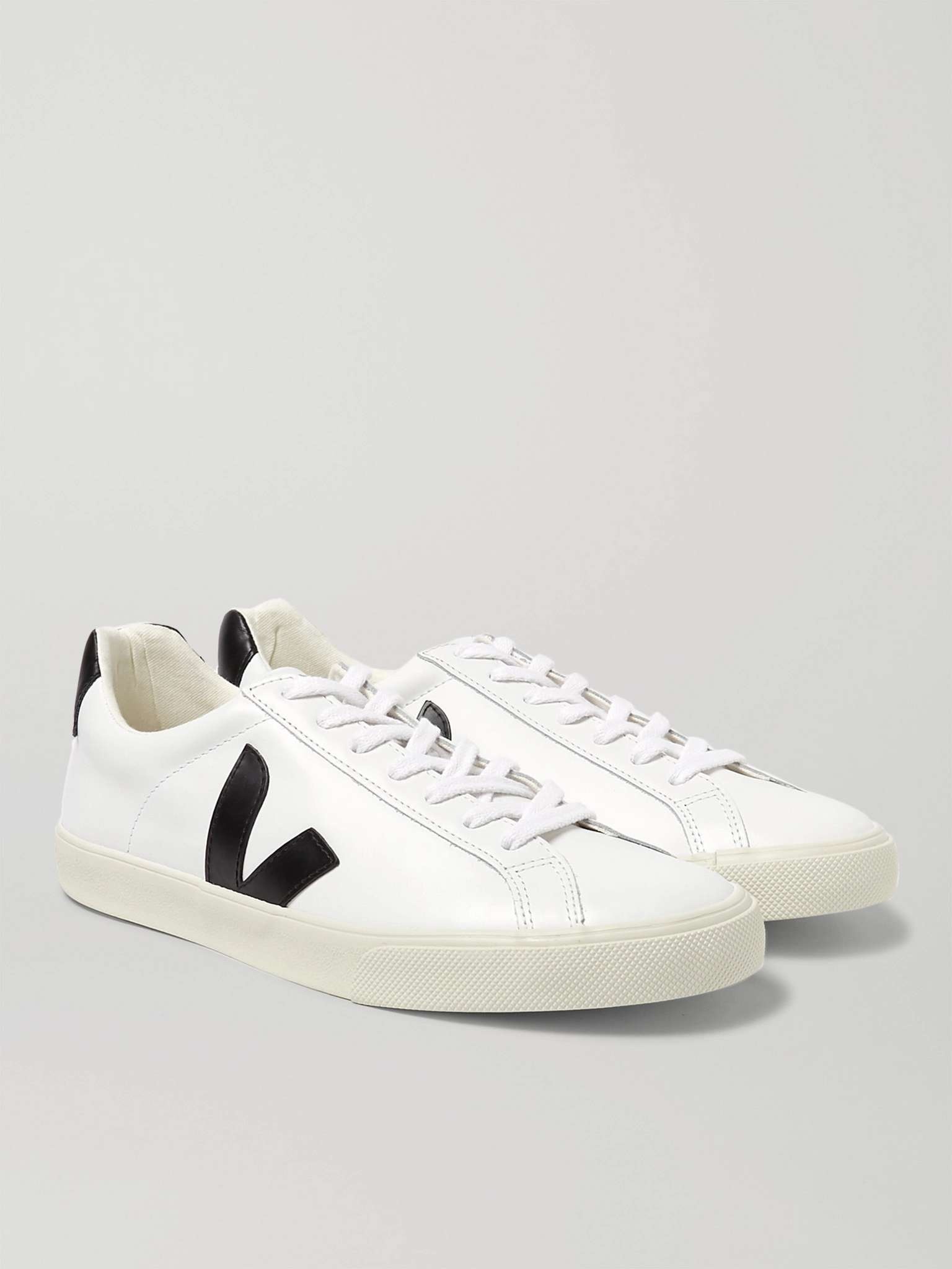 Esplar Rubber-Trimmed Leather Sneakers - 4