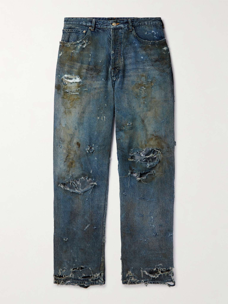 Super Destroyed Wide-Leg Jeans - 1