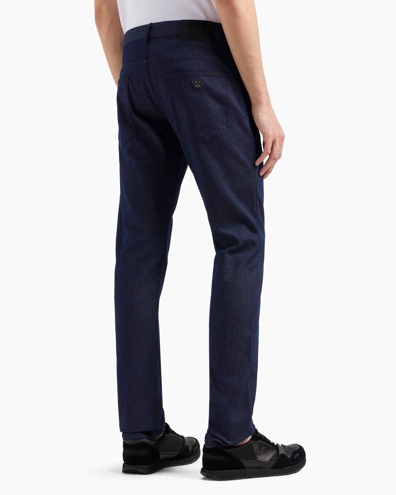 J06 Slim-fit, cotton-blend trousers with micro-armure polka dots - 3